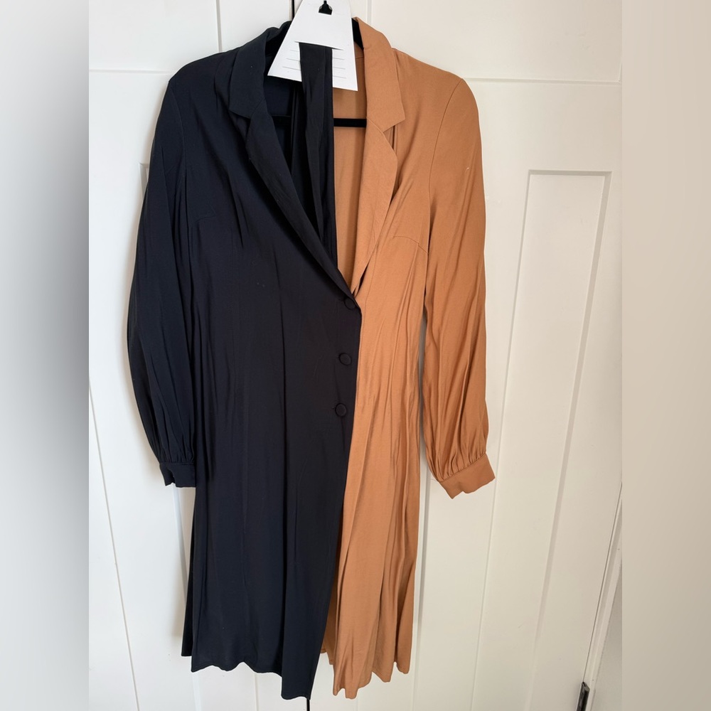 Vero Moda Black and Brown Long Sleeve Dress